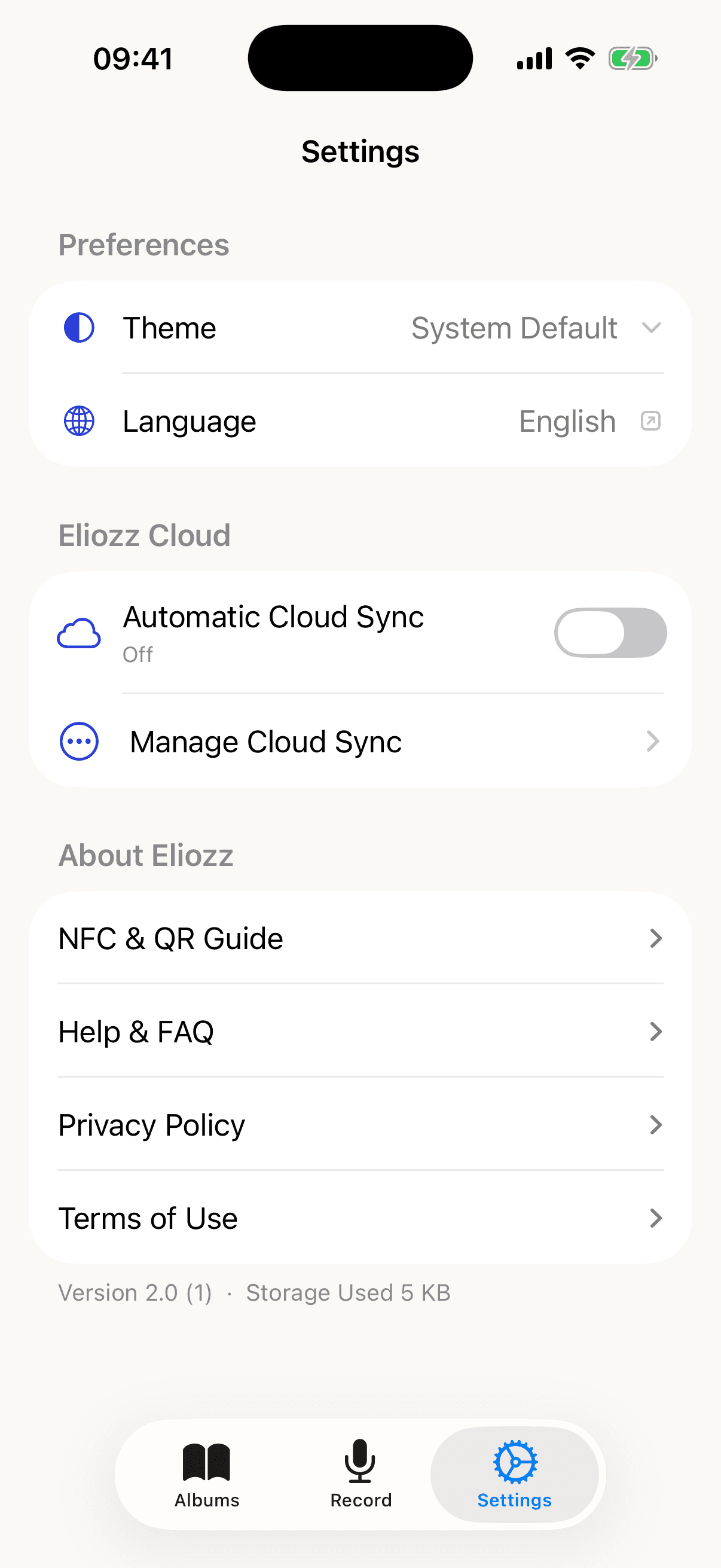 Capture d’écran de l’app Eliozz sur iPhone 5
